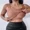 Red Bean, variant on CHICME Womens Tank Tops With Built In Bras U-Neck Sleeveless Vest Elastic Slim Fit Shapewear Camisole Beige-L