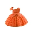 thumbnail image 2 of Zaldita Flower Girls 3D Butterfly Princess Dress Birthday Baptism Christening Dresses Pageant Party Formal Tutu Gown Orange 3-4, 2 of 6