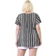 thumbnail image 5 of Women's Plus Size Blouses Ruffle Sleeve Loose Stripe Tops Black 1X, 5 of 7