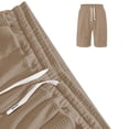 thumbnail image 6 of Timoontee Mens Fleece Casual Shorts Elastic Waist Contrast Drawstring Knee Length Design Warm Fabric for Cool Weather Yellow XXL, 6 of 8