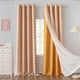 thumbnail image 1 of Cortinas opacas MYSKY HOME, color amarillo, 213 cm, con pompones, 2 paneles, 1 of 9