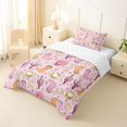 thumbnail image 2 of Manfei Western Kawaii Boots Hats Twin Comforter Sets 2pcs,Cute Cactus Horseshoe Bedding Set,Light Pink Peach,1 Comforter and 1 Pillowcase,Reversible, 2 of 6