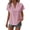 Pink, variant on Summer Tops for Women V Neck Short Sleeve Shirts Lightweight Thin Breathable Casual Loose T-Shirt Tops Solid Color
