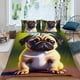 thumbnail image 2 of Pug Conjunto de sábanas temático, trío de piezas, cómodo y amigable con la piel, diseño único, regalo de decoración para el hogar para familiares, amigos y fans,135cm *200cm, 2 of 6