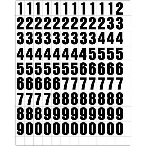 Stick on Vinyl Lettering, Numbers, Self Adhesive REFLECTIVE NUMBERS ONLY, Stick on Numbers for Signs, Boats, Numbers, 1 Inch, Stick-on, Waterproof, Individual Stickers, (Black on White)