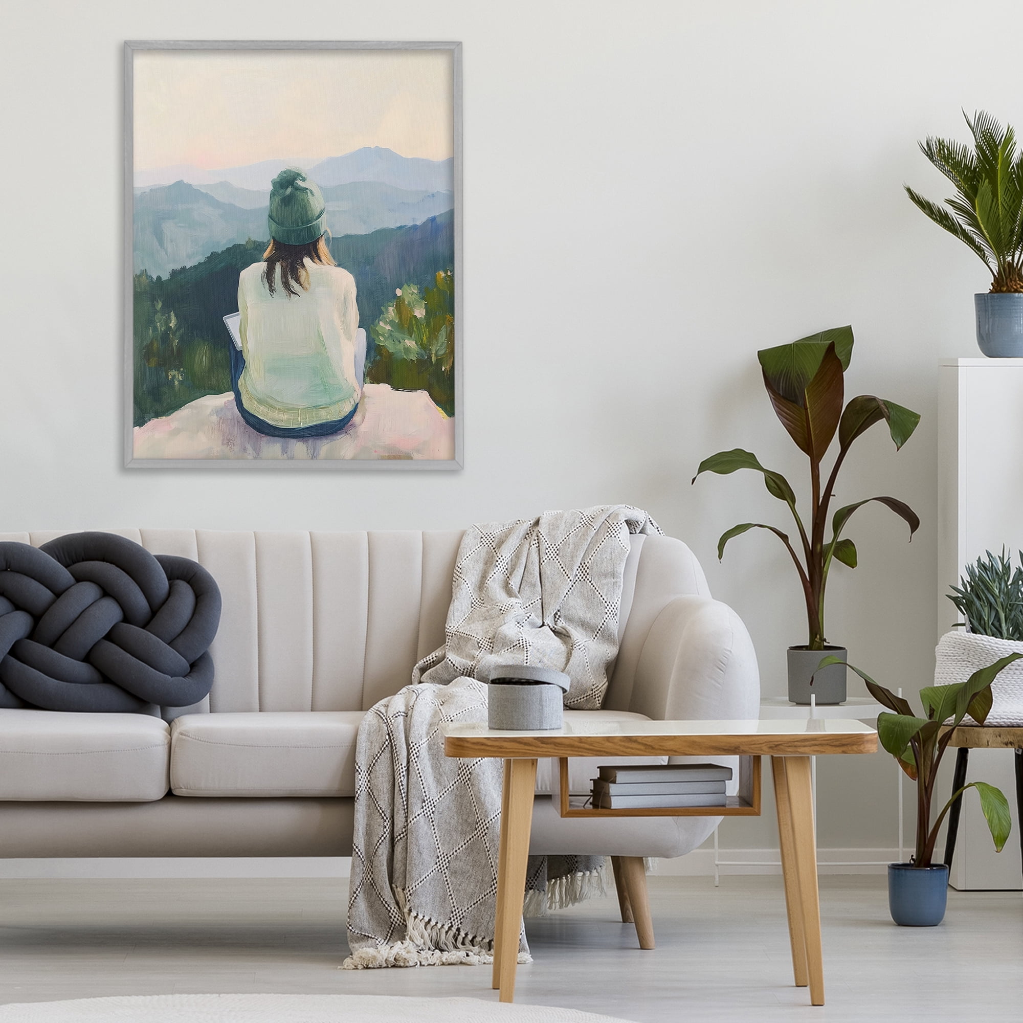 Stupell Industries Mindful Solitude Meditation View Gray Framed Giclee Art, design by The Prints Vibe