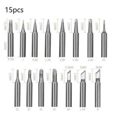 

15PC Lead-free Soldering IronTip Replacement 936 Soldering Iron Tip Welding Head
