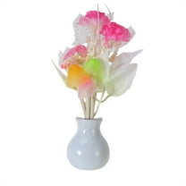 WHAMVOX Tulip Flower Sensor LED Night Lights Plug-in Light Control Indoors Lamp for Bedroom Hallway Nursery with US Plug (Pink)