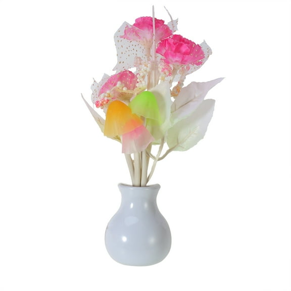 WHAMVOX Tulip Flower Sensor LED Night Lights Plug-in Light Control Indoors Lamp for Bedroom Hallway Nursery with US Plug (Pink)