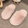 thumbnail image 2 of Kids Solid Color House Slippers, Boys Girls Simple Plain Fuzzy Open Back Indoor Slippers Warm Winter Home Slippers for Little Child to Big Kids 5.5-12 Years, 2 of 6
