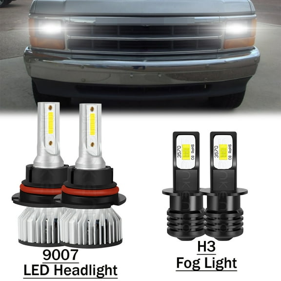 For Dodge Dakota 1991-1996 6000K LED Headlight High Low Fog Light Bulbs 4x
