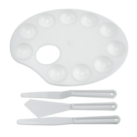 - Plastic Coloring Paint Palette Set, White, 9-Inch