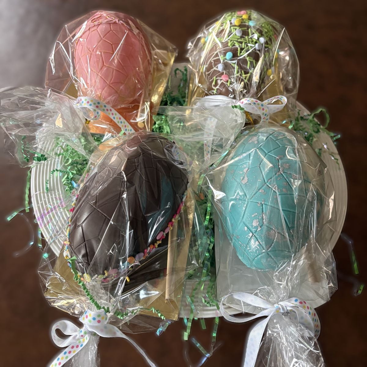 Easter Breakable Chocolate Egg, 4 Flavors, Cadbury Mini Eggs and M & Ms,