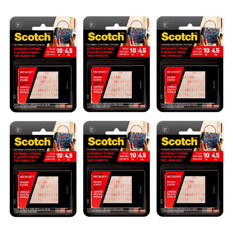 Scotch Extreme Fasteners Weather Resistant Dual Lock Strength Clear, 3 Packs