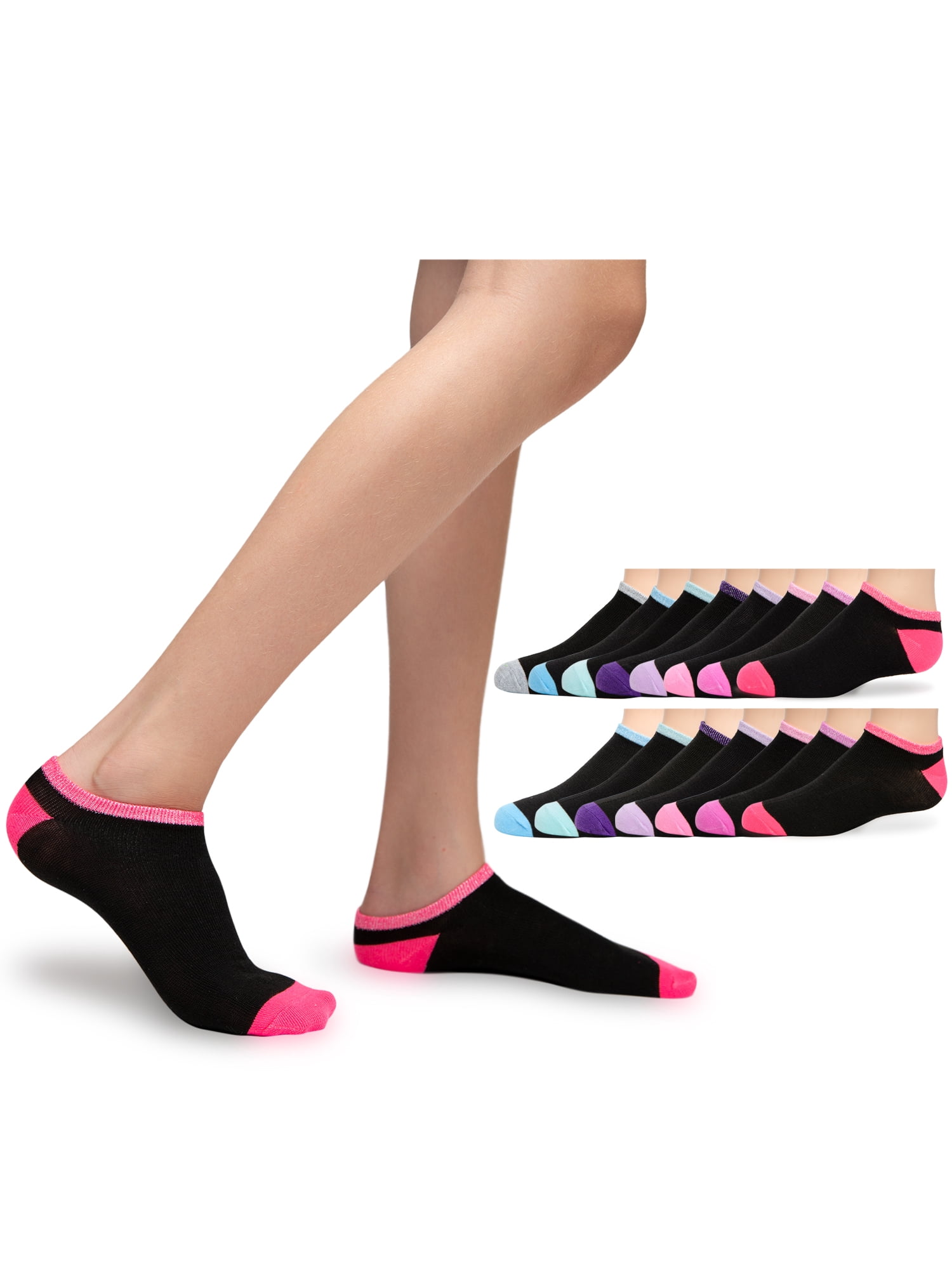 Wonder Nation Girls Socks, 15-Pack, Sizes S-L