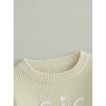 thumbnail image 6 of Bagilaanoe Toddler Baby Girl Knitted Sweater Long Sleeve Letter Embroidery Pullover 6M 12M 24M 3T 4T 5T 6T Kids Warm Jumpers Tops Fall Loose Knitwear, 6 of 8