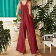thumbnail image 4 of Idoravan Jumpsuit for Women Clearance Women's Floral Prints Straps Wide Leg with Pockets Vintage Jumpsuit, 4 of 6