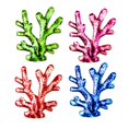 thumbnail image 1 of 4PCSSea Plantas Decoración de pared Metal Simulación Coral Arte de la pared Decoración Colgante Color brillante, 1 of 5