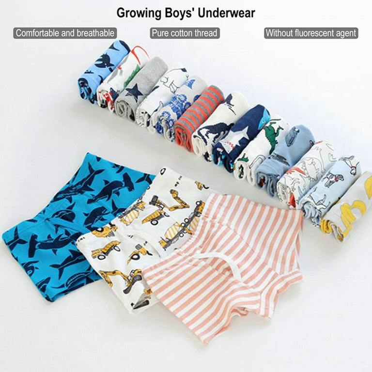 Boy\'s Cotton Boxer Briefs Dinosaur Cartoon Boys Underwear Kids Underpants  Suitable For 3-8 Years Old