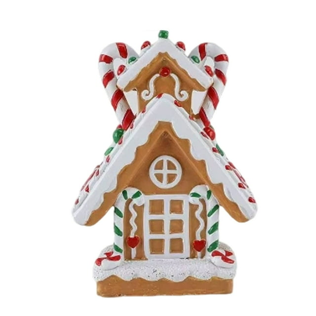 Village Holiday Desktop Ornament Featuring Detailed Snowy Cottage Scene for Festive Tabletop Decoration and Seasonal Home Creation