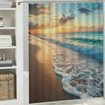 thumbnail image 6 of Patifu Beach Sunset Wave Shower Curtain Set 100% Polyester with Hooks 36"x72, 6 of 7