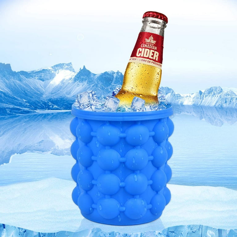  Ice Genie New & Improved- The Original Ice Cube Maker, Holds up  to 72 Cubes, Now Larger Cubes, Silicone Bucket With Lid, Use  Indoors/Outdoors, Bottled Beverage Cooler, Dishwasher Safe & BPA-FREE
