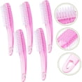 thumbnail image 5 of Nail Scrub Brush 5pcs Nail Brush Cleaning Brush Dust Brush Plastic Curved Handle Pink Fingernail Cleaning Brush, 5 of 5