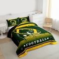 thumbnail image 3 of Homewish Rugby Helmet Print Bedding Comforter Set for Boys, Green Yellow Football Soccer Twin Comforter Sets, Sports Theme Reversible Bedding Set, Super Cozy Room Decor, 2-Piece, 3 of 8