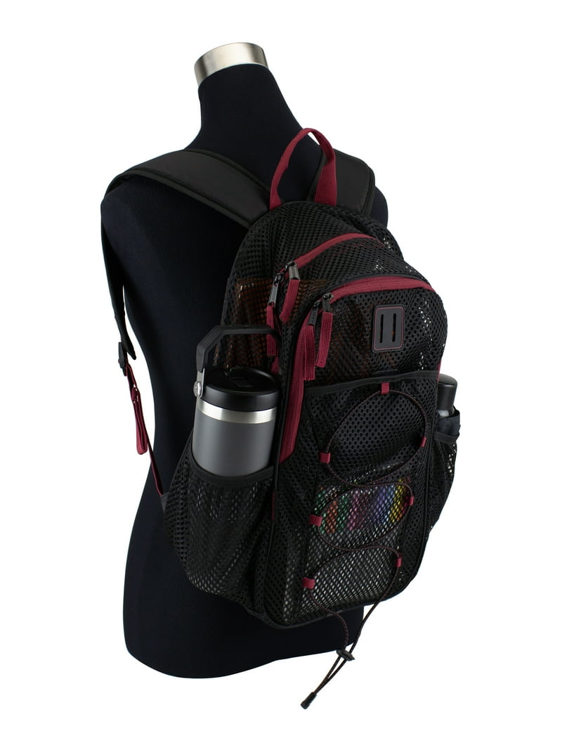 Eastsport Unisex Magna Pro Mesh Backpack Black Tibetan Red Durable