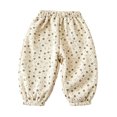 thumbnail image 2 of fnnxnal Girls Corduroy Floral Balloon Pants with Elastic Waist, Casual Pull-On Trousers for Kids, Beige,Size 5-6 T, 2 of 7