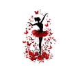 thumbnail image 3 of Adhesivo de pared con diseño de bailarín de ballet con mariposas y rosas rojas, 30 x 90 cm, 3 of 4