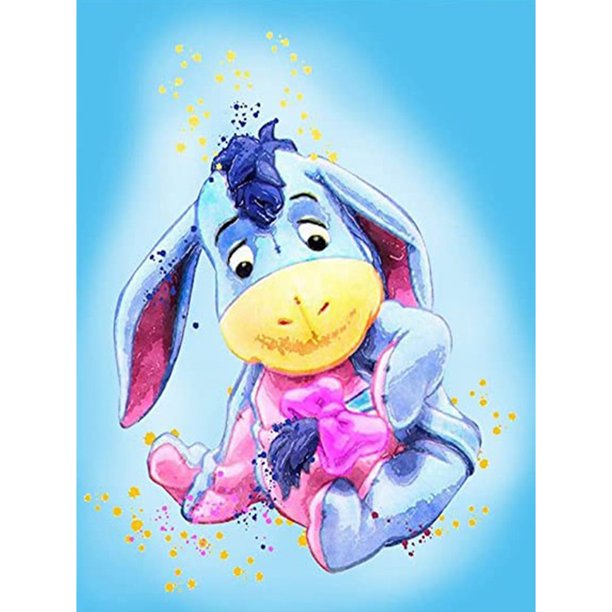 Pintura de diamante 5D DIY Taladro redondo completo Eeyore Kit Decoración del hogar Artesanía(3) Hugtrwg Para estrenar