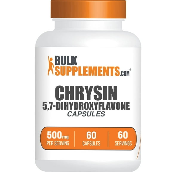 BulkSupplements Chrysin Capsules - 5.7-Dihydroxyflavone, Chrysin Supplement - 1 Capsule per Serving (500mg), 60 Count