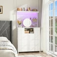 thumbnail image 7 of EnHomee White Dresser for Bedroom with Open Shelves 10 Drawers Dresser with Charging Station and LED Lights,Fabric Dressers & Chests of Drawers, 7 of 7