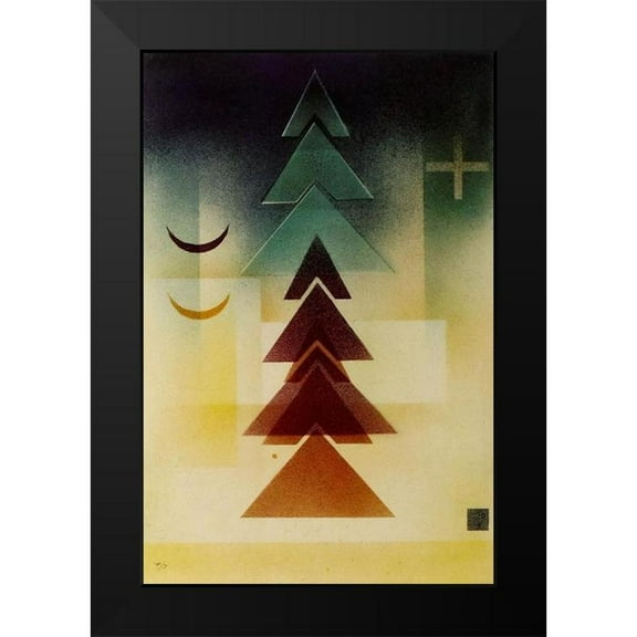 Kandinsky, Wassily 11x14 Black Modern Framed Museum Art Print Titled - Into the Dark 1928
