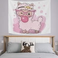 thumbnail image 3 of FREEAMG Tapestry Cute Cartoon Animal Pink Alpaca Llama Bubble Tapestry Wall Hanging Decorative Wall Tapestries Wall Art Wall&nbsp;Blanket&nbsp;Bedding Tapestry for Bedroom Living Room Dorm 60"x40", 3 of 7