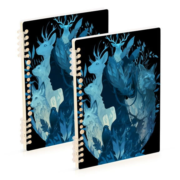 Wirebound Notebook Hardcover Spiral Notebooks Earth Goddess, 60 Pages, 80 GSM, 5.7 x 8.3in