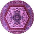 thumbnail image 1 of Ahgly Company Indoor Round Oriental Purple Industrial Area Rugs, 7' Round, 1 of 4