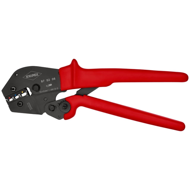 KNIPEX 97 52 06 Pinzas para engarzar terminales también para trabajar con las dos manos Con fundas de plástico antideslizantes bruñido 250 mm