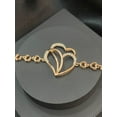 thumbnail image 6 of Pave 1/4 Carats Round Brilliant Natural Diamonds Two-Hearts Bracelet In Hallmark 14K Rose Gold, 6 of 13