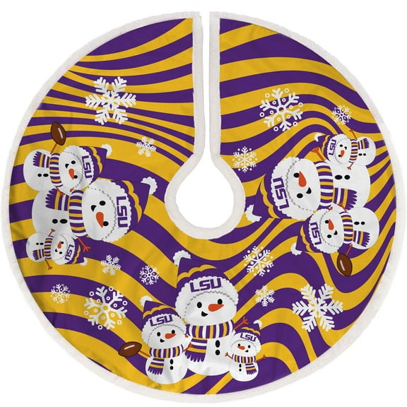 LSU Tigers Snowman Sherpa Christmas Tree Skirt
