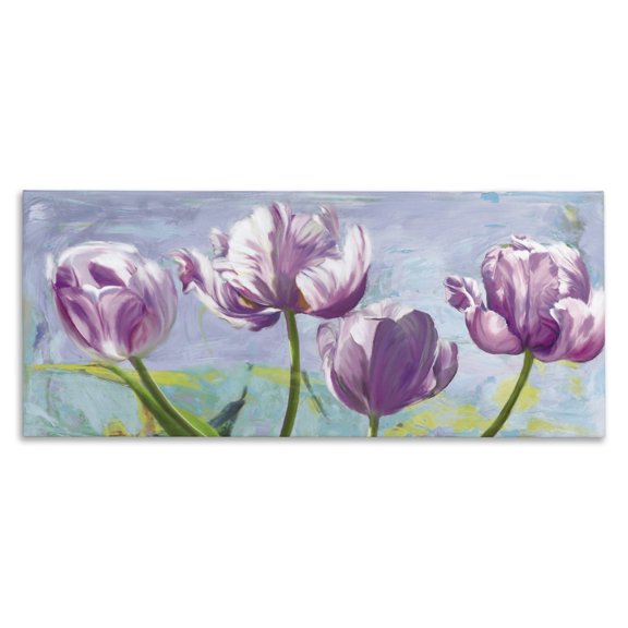 Stupell Industries Cottage Purple Irises Nature Blooms Canvas Art, 48 x 20, by Robin Sadler