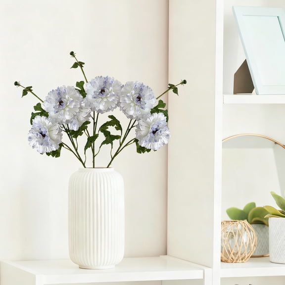 Artificial Peony Flowers Stems 30 Inch, Luxury Faux Peonies Bouquet for Vase Arrangement, Realistic Silk Peony Flowers for Home Wedding Hotel Farmhouse Decor(Blue)