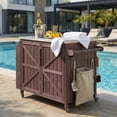 thumbnail image 3 of 42.1" Grill Cart with Side Shelf, Outdoor Kitchen Island with Storage Cabinet, Stainless Steel Top, Adjustable Shelf, and 4 Wheels for Pizza Prep, 3 of 8