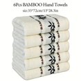 thumbnail image 2 of QJUHUNG 6pcs Bamboo Fiber Hand Towel Set  33*72cm/13*28.3in  420GSM  Multi-Color  Super Absorbent  Soft and Comfortable  Modern Style  Rectangular  100% Bamboo Fiber  Good Water Absorptio, 2 of 6