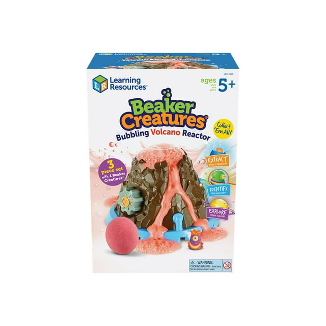 Learning Resources Beaker Creatures Bubbling Volcano Reactor, Preschool Science, Homeschool, STEM, Includes 5 Science Experiments, Easter Gifts for Kids, Easter Toy, 6 Pieces, Ages 5+