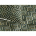 thumbnail image 3 of Ambesonne Art Deco Quilted Bedspread Set 3 Pcs, Retro Zigzag Drawing Motif, Twin, Dark Teal and Dark Mustard, 3 of 4