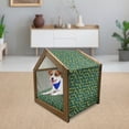 thumbnail image 3 of Abstract Pet House, Geometric Composition Modern Art Inspirations Green Toned Illustration, Outdoor & Indoor Portable Dog Kennel with Pillow and Cover, 5 Sizes, Sea Green and Green, by Ambesonne, 3 of 5