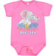 thumbnail image 3 of Inktastic Big Sis Cute Elephants with Moon and Stars Girls Baby Bodysuit, 3 of 5