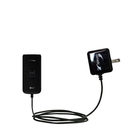 Gomadic Intelligent Compact AC Home Wall Charger suitable for the LG Exalt VN360 - High output power with a convenient, foldable plug design - Uses Ti